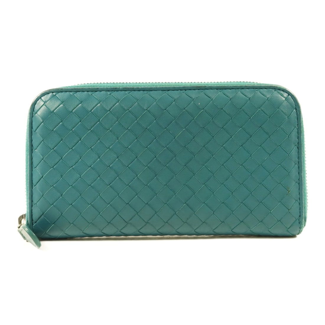 Bottega Veneta Lambskin Blue Zip Around Long Wallet Unisex: Bottega Veneta Lambskin Blue Zip Around Long Wallet Unisex This Bottega Veneta long round wallet features a durable lambskin leather construction in a blue hue. Designed for unisex use, it offers a cl
