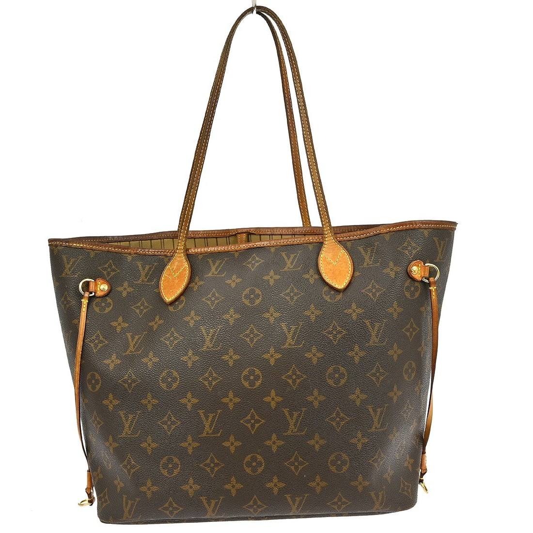 Louis Vuitton Neverfull MM Monogram Canvas Tote Shoulder Bag M40156: Louis Vuitton Neverfull MM Monogram Canvas Tote Shoulder Bag M40156 This Louis Vuitton Neverfull MM shoulder bag features the iconic monogram canvas exterior with brown coloring and beige canvas linin