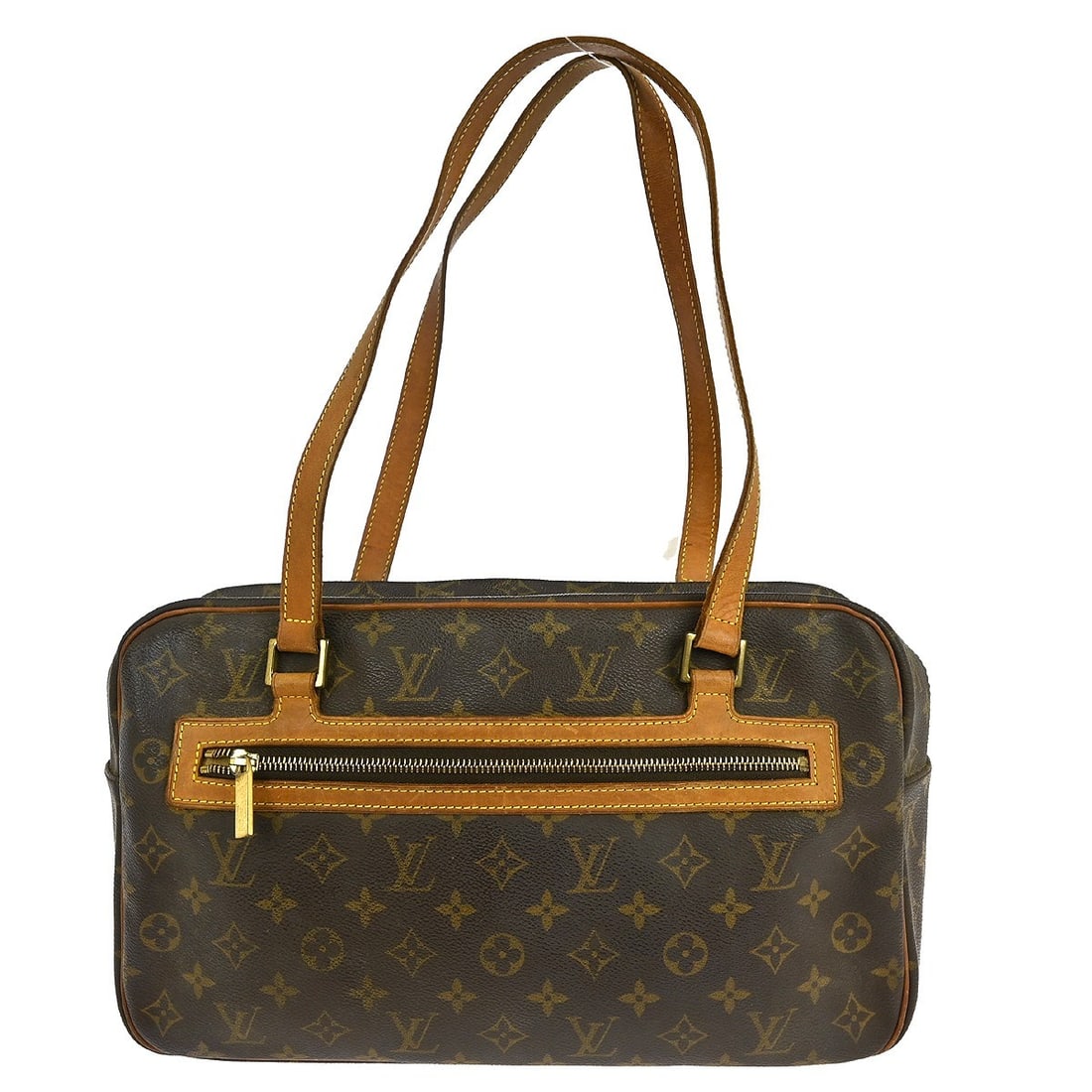 Louis Vuitton Monogram Cite GM Brown Shoulder Bag: Louis Vuitton Monogram Cite GM Brown Shoulder Bag This Louis Vuitton Cite GM shoulder bag features the signature monogram canvas leather exterior in brown. Designed with double handles and a zip closu