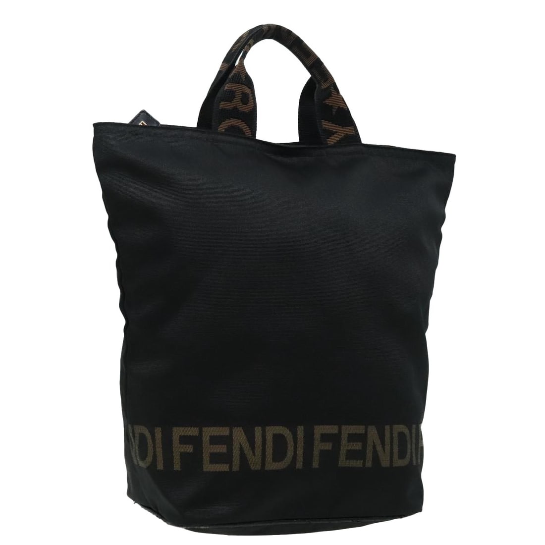 Fendi nylon black women hand bag Italy 13.8 x 12.6 x 6.3inch: Fendi nylon black women hand bag Italy 13.8 x 12.6 x 6.3inch This FENDI women's handbag is crafted from black nylon and was made in Italy. It features a spacious design with approximate dimensions of 