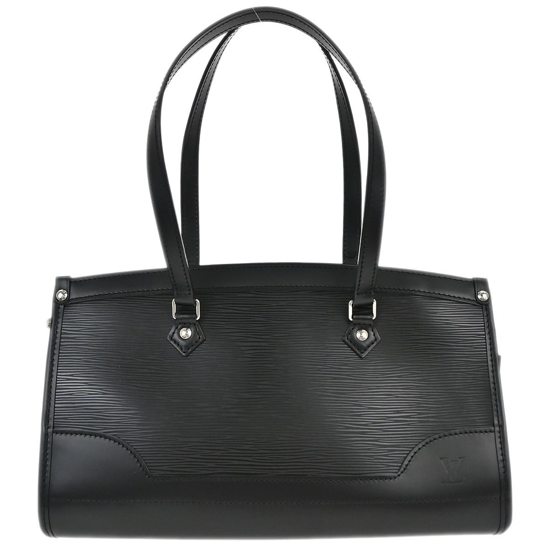 Madeleine PM Shoulder Purse Black Epi Leather by Louis Vuitton: Madeleine PM Shoulder Purse Black Epi Leather by Louis Vuitton This Louis Vuitton Madeleine PM shoulder bag features the signature Epi leather in black, offering a stylish and durable accessory suited