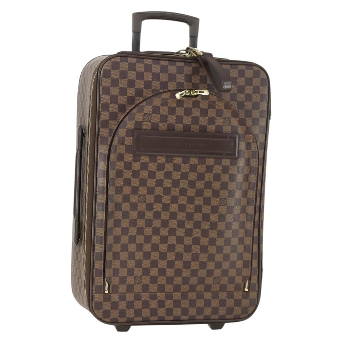 Damier Ebene Canvas Louis Vuitton Pegas 55 Carry-On Suitcase N23294: Damier Ebene Canvas Louis Vuitton Pegas 55 Carry-On Suitcase N23294 This Louis Vuitton Pegas 55 suitcase features the iconic Damier Ebene canvas with brown checkered pattern. Crafted in France, the su