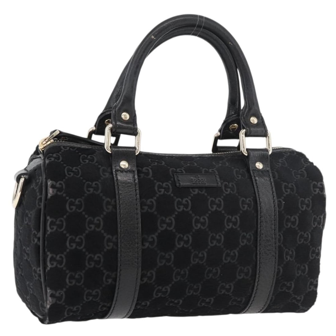 Gucci GG Canvas Black Gold Handbag 193604 Unborn Calf Skin: Gucci GG Canvas Black Gold Handbag 193604 Unborn Calf Skin This Gucci GG Canvas handbag features a combination of black and gold tones, crafted from unborn calf skin and GG canvas. The bag showcases a