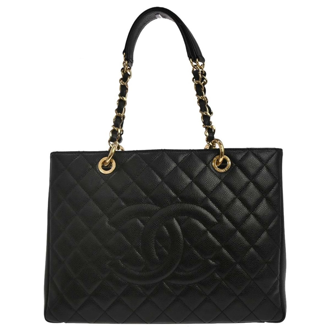Chanel Grand Shopping Tote Black Calfskin Leather Chain Shoulder Bag (1 of 17)