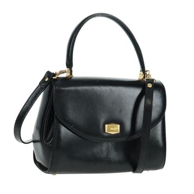 BALLY Leather 2 Way Handbag Gold Black Shoulder Strap Italy: BALLY Leather 2 Way Handbag Gold Black Shoulder Strap Italy This Bally handbag features a sophisticated gold and black leather design and can be carried by hand or worn as a shoulder bag using the inc