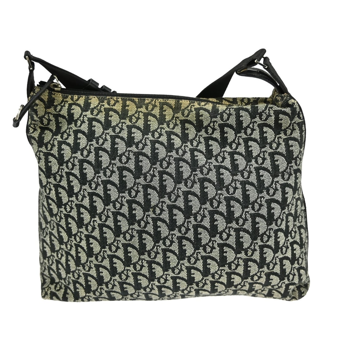 Christian Dior Trotter Large Black Canvas Leather Shoulder Bag: Christian Dior Trotter Large Black Canvas Leather Shoulder Bag This Christian Dior black Trotter shoulder bag features a large size with a black canvas and leather exterior, complemented by a black li