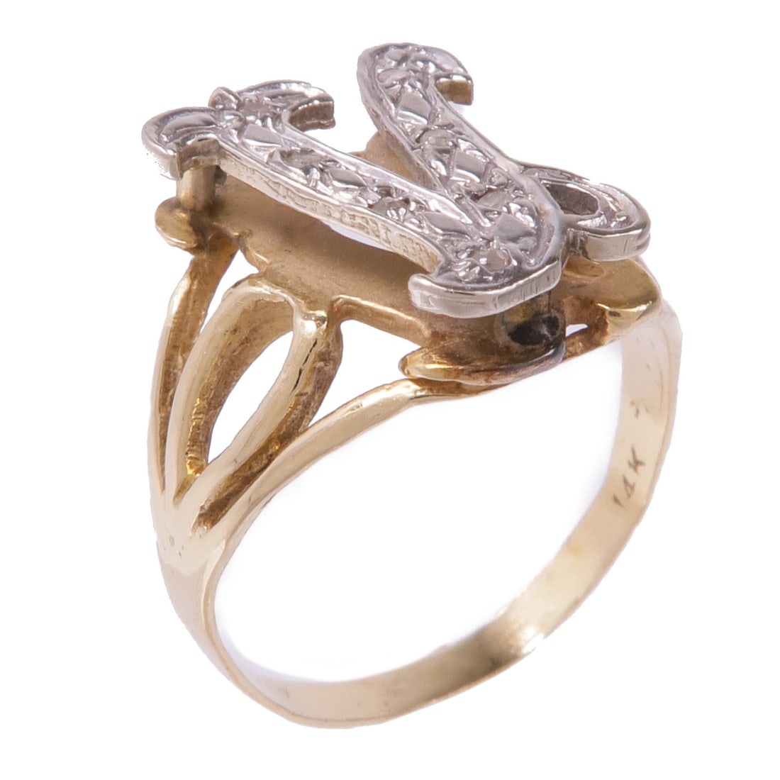 14K Yellow and White Gold Ring by JEWELRY Size 5.5: 14K Yellow and White Gold Ring by JEWELRY Size 5.5 This elegant ring features a stunning combination of 14K yellow gold and white gold, showcasing a classic design suitable for any occasion. With a US