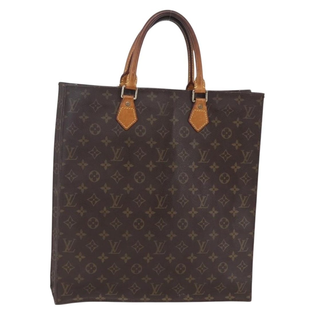 LOUIS VUITTON Monogram Sac Plat Hand Bag M51140 Auth MI1021: LOUIS VUITTON Monogram Sac Plat Hand Bag M51140 Auth MI1021 This authentic LOUIS VUITTON Monogram Sac Plat Hand Bag (M51140) is a classic piece made in France, showcasing the iconic Monogram Canvas ex