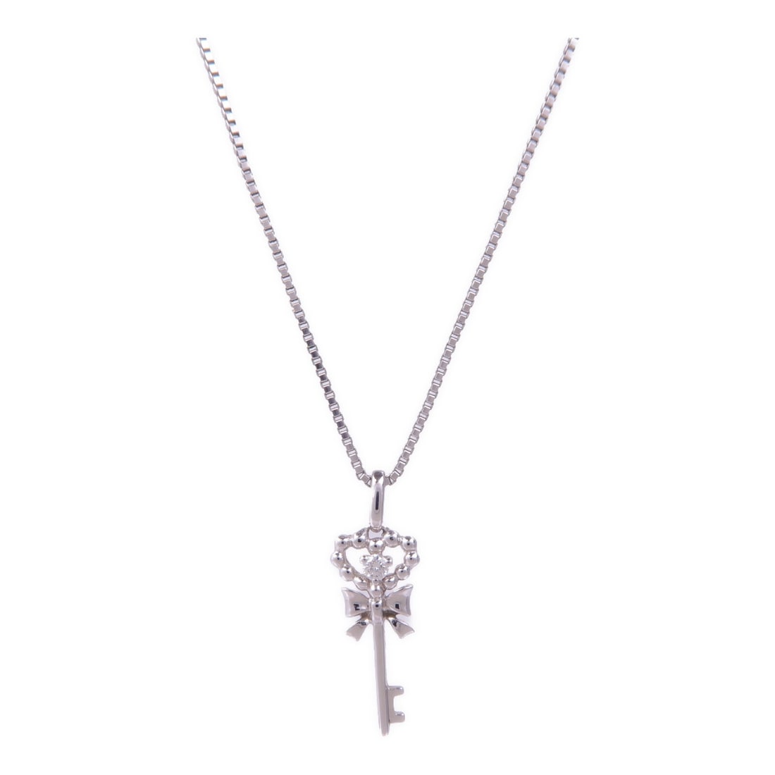 JEWELRY Diamond Necklace 925 Sterling Silver 18K White Gold (1 of 7)