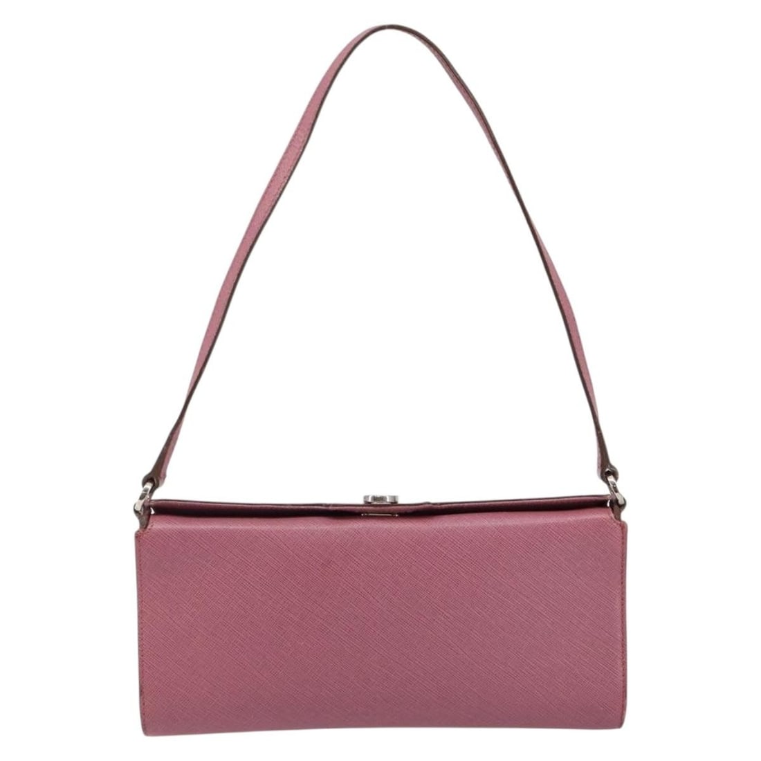 Leather Gancini Pink Pouch by Salvatore Ferragamo: Leather Gancini Pink Pouch by Salvatore Ferragamo This Salvatore Ferragamo Gancini pouch is crafted from pink leather and designed for female use. It features a compact shape suitable for everyday ess