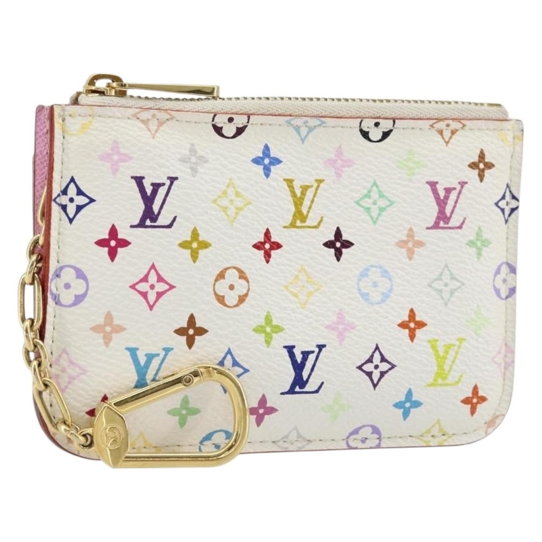 Louis Vuitton Monogram Multicolor White Pochette Cles Coin Purse M93734: Louis Vuitton Monogram Multicolor White Pochette Cles Coin Purse M93734 This Louis Vuitton Multicolor Pochette Cles NM coin purse features the iconic Monogram Multicolor canvas in white, crafted in Sp