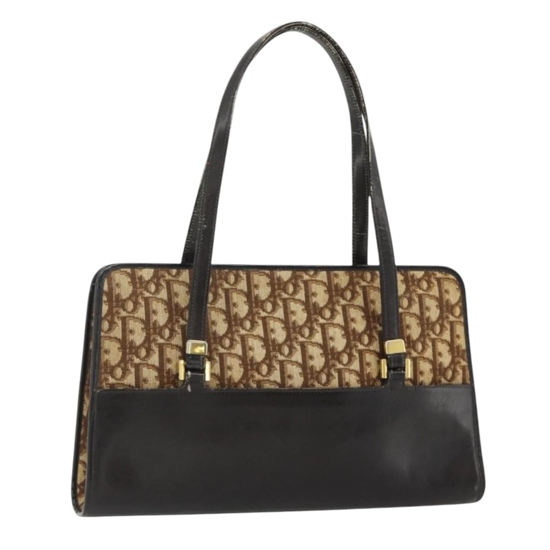 Christian Dior Trotter Canvas Beige Gold Handbag Authenticated: Christian Dior Trotter Canvas Beige Gold Handbag Authenticated This Christian Dior Trotter Canvas hand bag features a beige and gold color scheme and is crafted from signature Trotter canvas material.