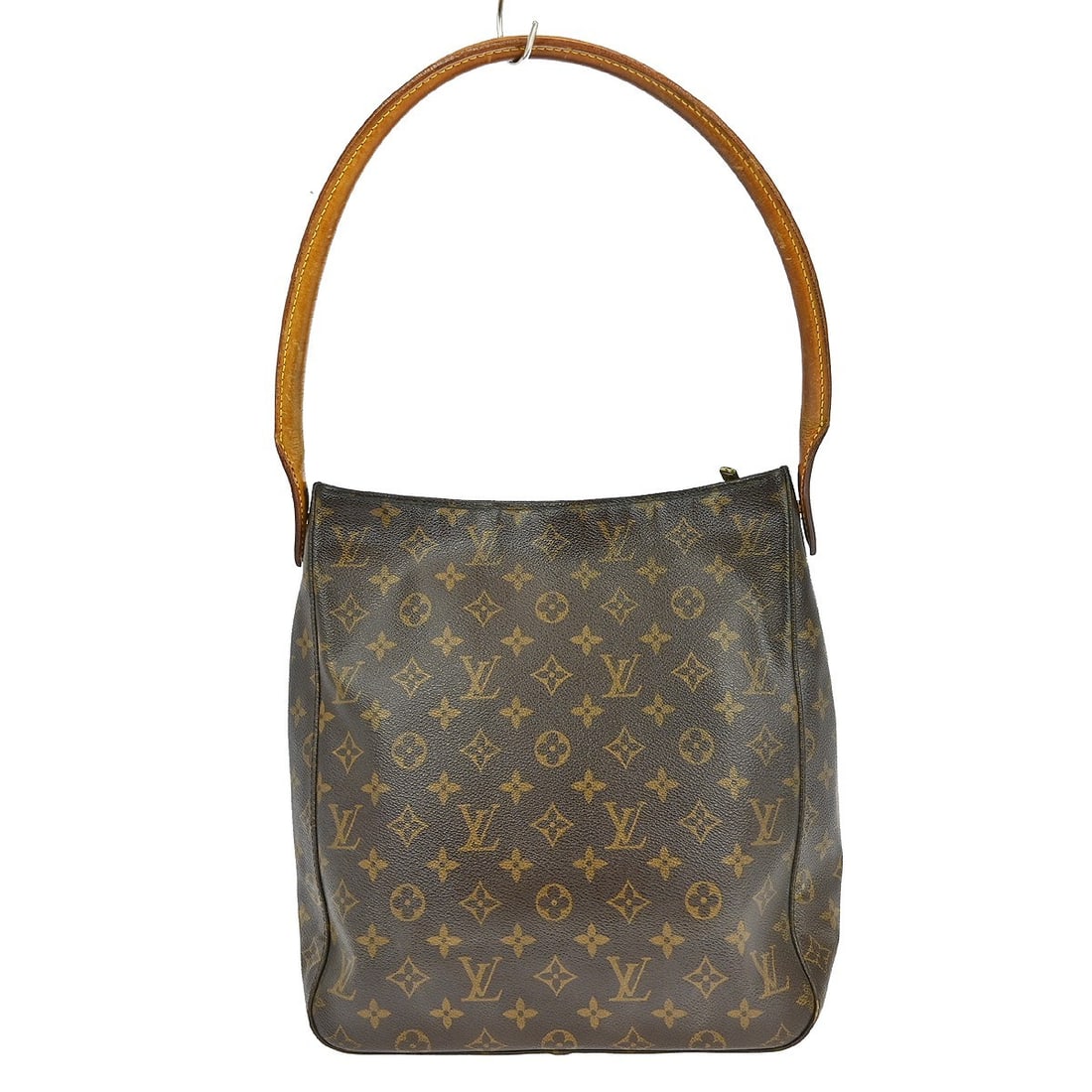 Louis Vuitton Looping GM Monogram Leather Shoulder Bag M51145: Louis Vuitton Looping GM Monogram Leather Shoulder Bag M51145 This Louis Vuitton Looping GM shoulder bag features the iconic monogram pattern on brown leather with beige leather handles and strap. The