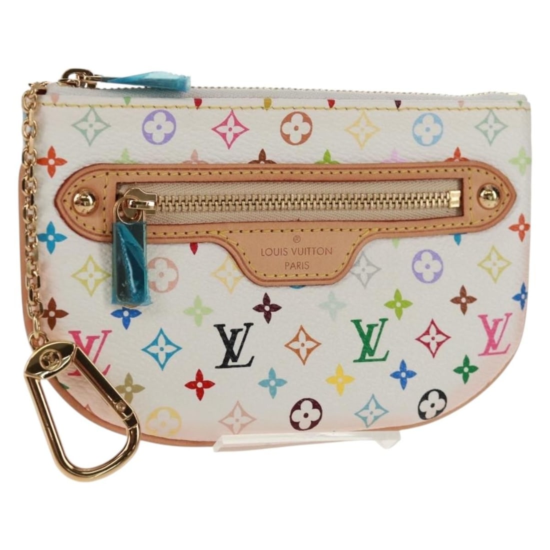 Louis Vuitton Multicolor Monogram Pochette MM White Canvas M60028 Pouch with Dust Bag: Louis Vuitton Multicolor Monogram Pochette MM White Canvas M60028 Pouch with Dust Bag This Louis Vuitton Monogram Multicolor Pochette MM pouch features a distinctive white multicolor canvas exterior a