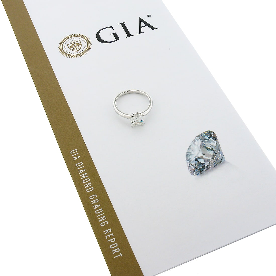 Platinum 1.88ct GIA Emerald Cut Diamond Solitaire Engagement Ring (1 of 10)