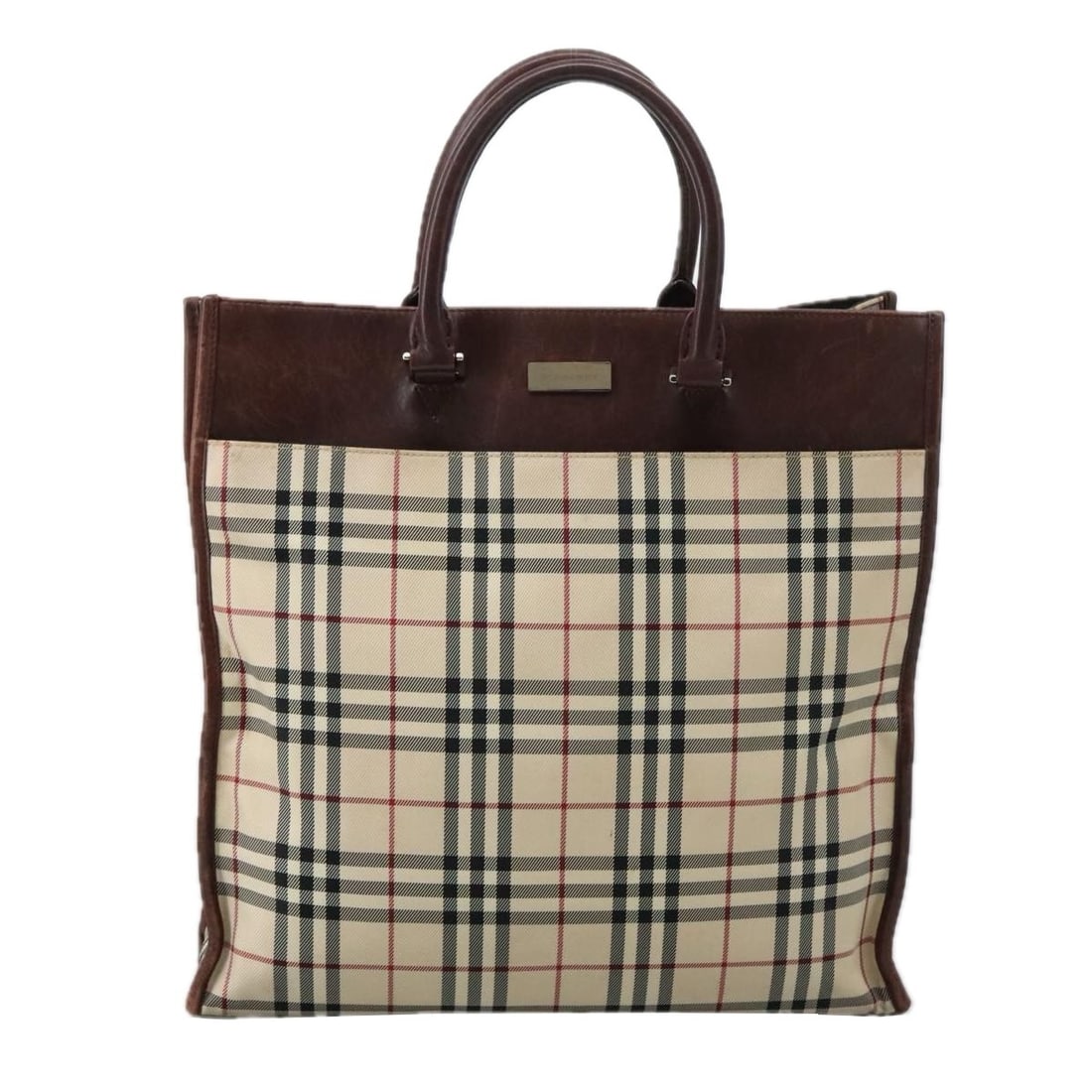 Burberry Nova Check Beige Canvas and Leather Women's Tote Bag: Burberry Nova Check Beige Canvas and Leather Women's Tote Bag This Burberry Nova Check Tote features the brand's signature beige checked canvas accented with leather trim. Designed for women, the tote