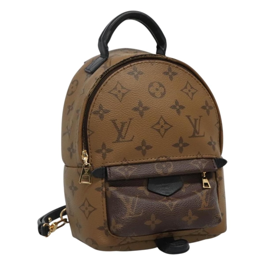Monogram Reverse Canvas Palm Springs Mini Backpack by Louis Vuitton M42411: Monogram Reverse Canvas Palm Springs Mini Backpack by Louis Vuitton M42411 This Louis Vuitton Palm Springs Mini Backpack features the iconic Monogram Reverse canvas and is designed for women. The bag 