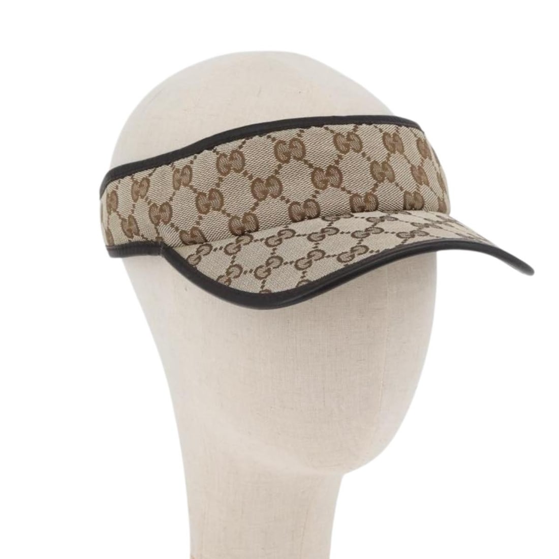 Gucci GG Canvas Sherry Line Women's Sun Visor in Beige Red Green: Gucci GG Canvas Sherry Line Women's Sun Visor in Beige Red Green This GUCCI GG Canvas Web Sherry Line sun visor features a beige, red, and green color scheme. Crafted from signature GG canvas, it is d