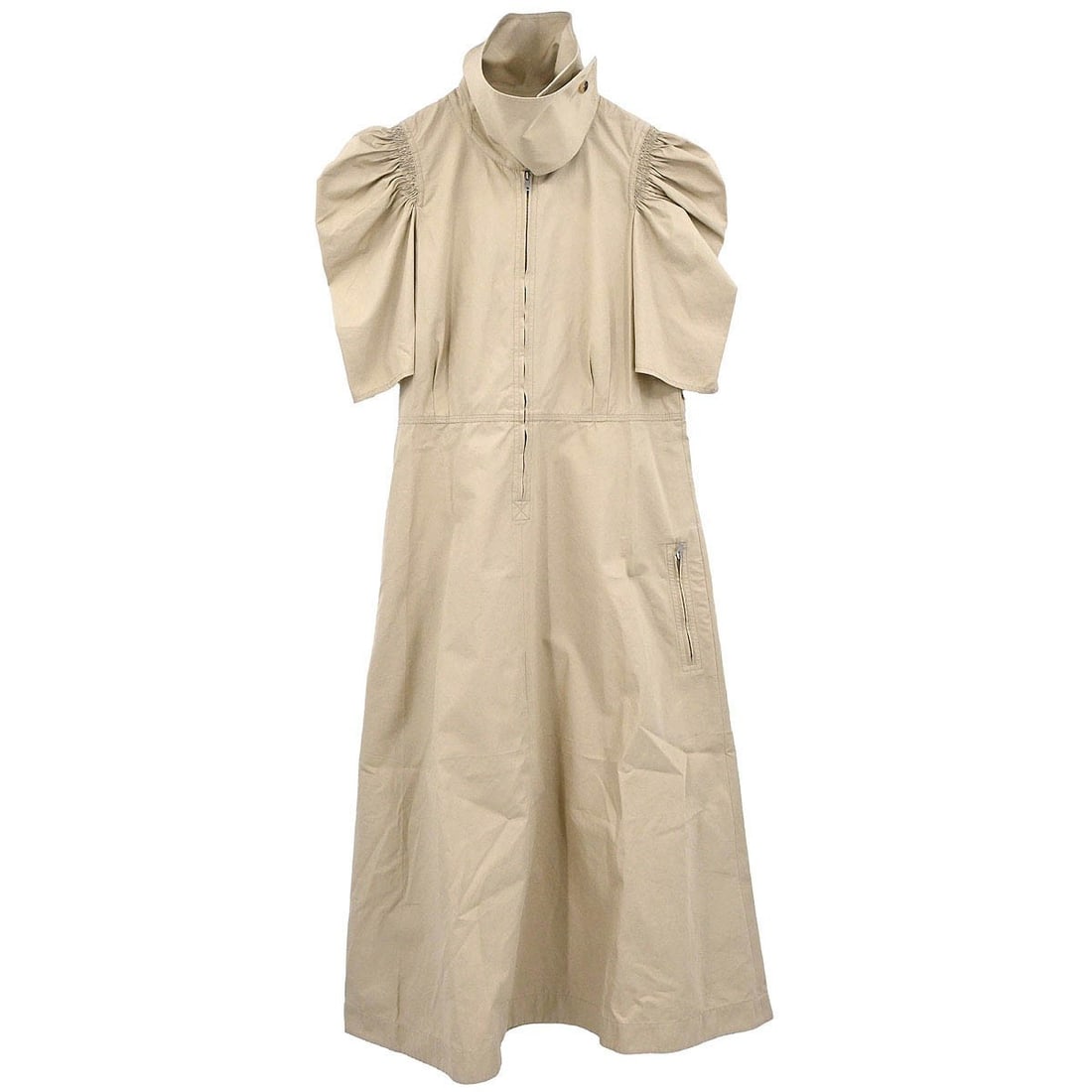 Celine Beige Cotton Shirt Dress Collared Knee Length EU 40 (1 of 18)