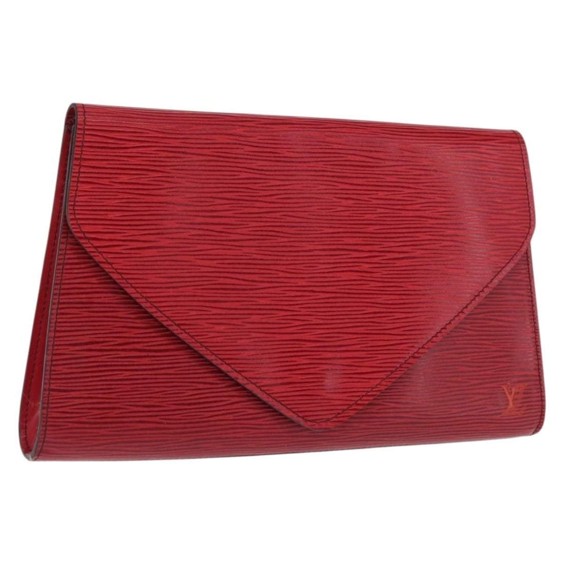 Red Epi Leather Art Deco Clutch by Louis Vuitton Model M52637: Red Epi Leather Art Deco Clutch by Louis Vuitton Model M52637 This is a Louis Vuitton Epi Art Deco clutch bag in red. Crafted from durable Epi leather, it features a sleek and structured silhouette. T
