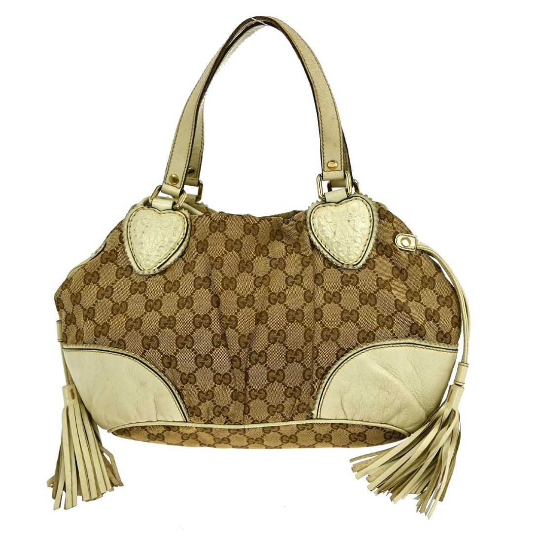 Gucci GG Medium Beige Canvas Top Handle Tote Bag 211955 001013: Gucci GG Medium Beige Canvas Top Handle Tote Bag 211955 001013 This Gucci GG tote handbag features a beige canvas exterior with leather accents and the signature GG pattern. Designed in a medium size,