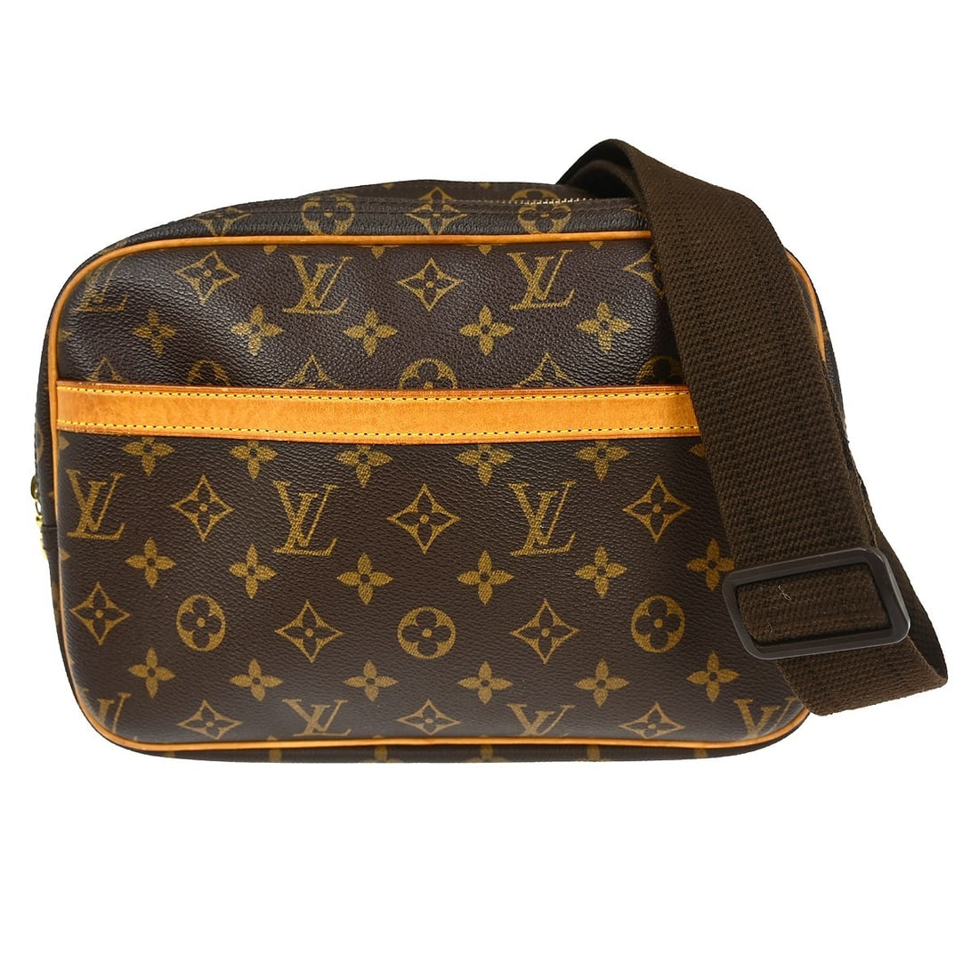 Louis Vuitton Reporter PM Monogram Canvas Small Brown Shoulder Bag: Louis Vuitton Reporter PM Monogram Canvas Small Brown Shoulder Bag This Louis Vuitton Reporter PM shoulder bag features the iconic monogram canvas leather exterior with a brown crossbody strap and adj