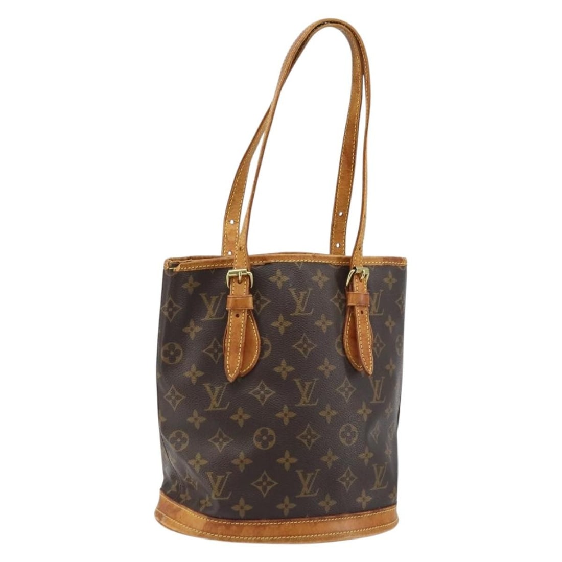 Louis Vuitton Bucket PM Monogram Canvas Shoulder Bag M42238 France: Louis Vuitton Bucket PM Monogram Canvas Shoulder Bag M42238 France This Louis Vuitton Monogram Bucket PM is a women's shoulder bag crafted from the brand's signature monogram canvas. The bag features 