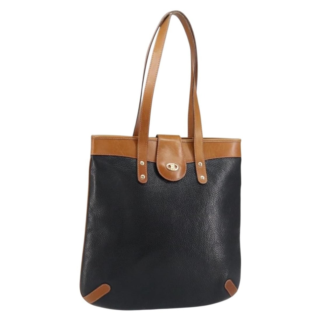 CELINE Black Gold Leather Tote Bag Italy Auth KA290: CELINE Black Gold Leather Tote Bag Italy Auth KA290 This authentic CELINE tote bag is a stylish accessory crafted in Italy, featuring a luxurious black leather exterior with gold accents. This tote is
