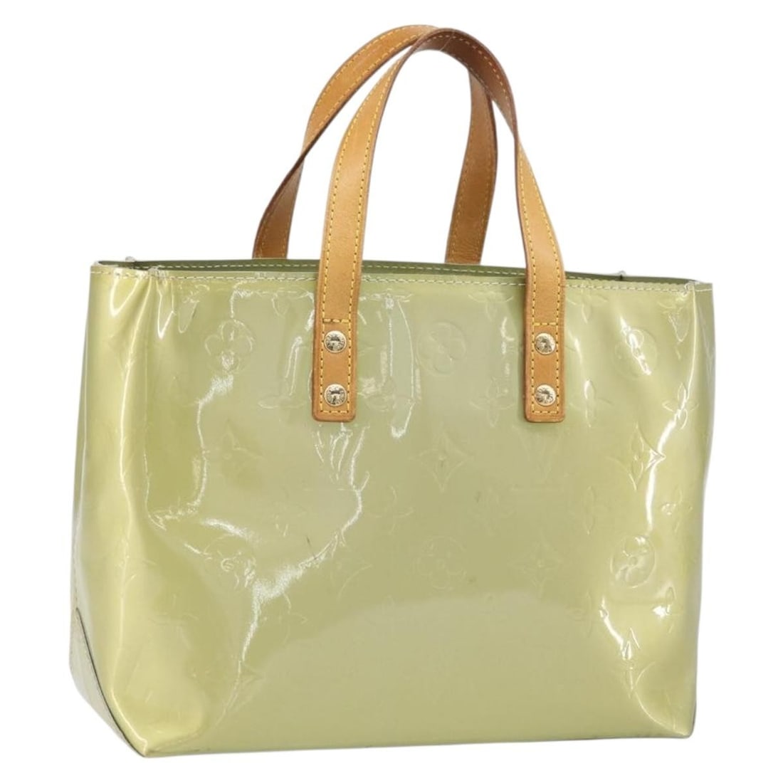 Louis Vuitton Reade PM Gris Patent Leather Tote Bag M91145: Louis Vuitton Reade PM Gris Patent Leather Tote Bag M91145 This Louis Vuitton Monogram Vernis Reade PM handbag in Gris is crafted from patent leather and features a structured silhouette. Designed for