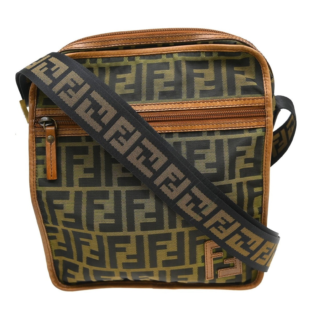 Fendi Zucca Brown Canvas Shoulder Bag Adjustable Strap (1 of 9)