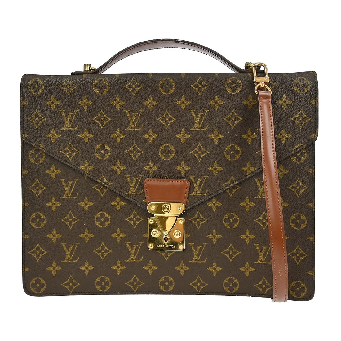 Louis Vuitton Porte-Documents Bandouliere Monogram Canvas Medium Handbag: Louis Vuitton Porte-Documents Bandouliere Monogram Canvas Medium Handbag This is a vintage Louis Vuitton Porte-Documents Bandouliere handbag in the classic Monogram canvas. Designed for unisex adults,