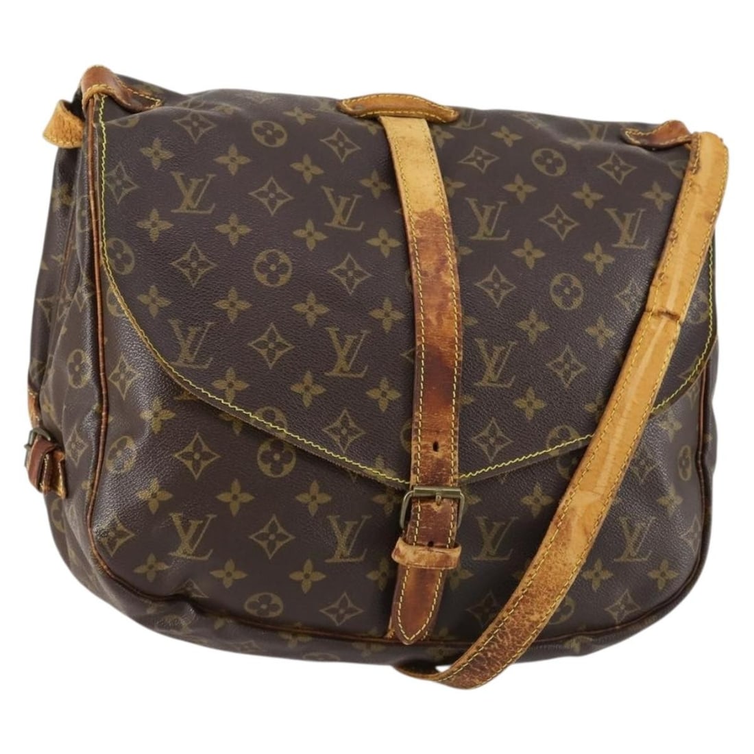 LOUIS VUITTON Monogram Saumur 30 Shoulder Bag M42256 Authenticated: LOUIS VUITTON Monogram Saumur 30 Shoulder Bag M42256 Authenticated This LOUIS VUITTON Monogram Saumur 30 Shoulder Bag (M42256) features a classic monogram canvas exterior, embodying the brand's signat