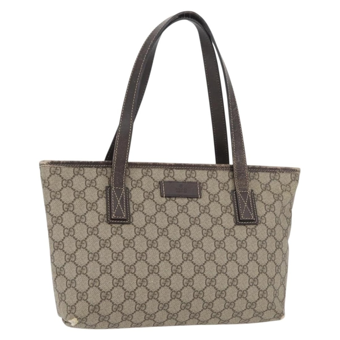 Gucci GG Supreme beige silver PVC leather tote 211138: Gucci GG Supreme beige silver PVC leather tote 211138 This GUCCI GG Supreme Tote Bag features a beige and silver exterior crafted from PVC leather and GG canvas. Designed for women, it has a structure
