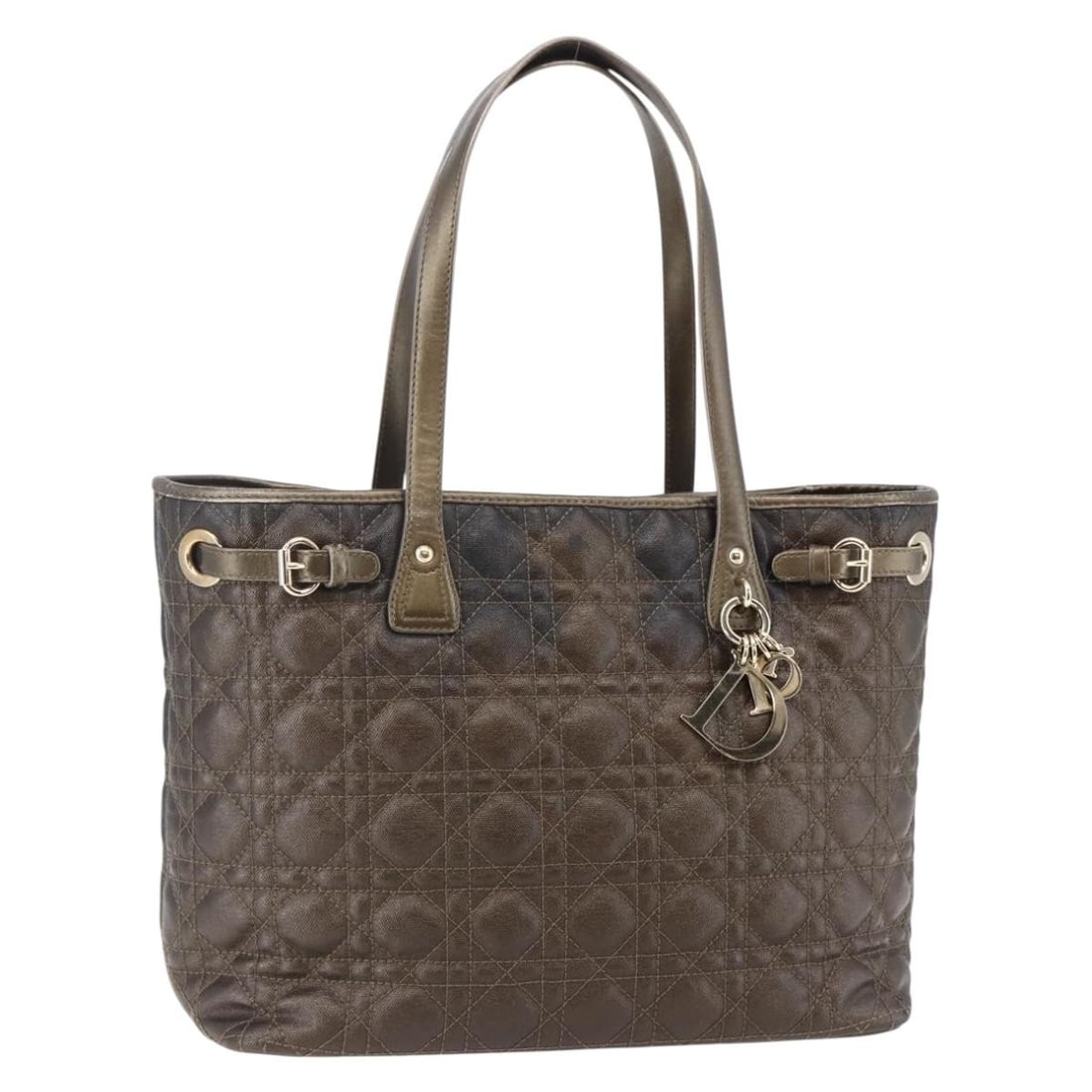 Christian Dior Canage Panarea Tote Bag Coated Canvas Bronze Gold Authentic: Christian Dior Canage Panarea Tote Bag Coated Canvas Bronze Gold Authentic Introducing the Christian Dior Canage Panarea Tote Bag, a stunning piece crafted from durable coated canvas in a beautiful br
