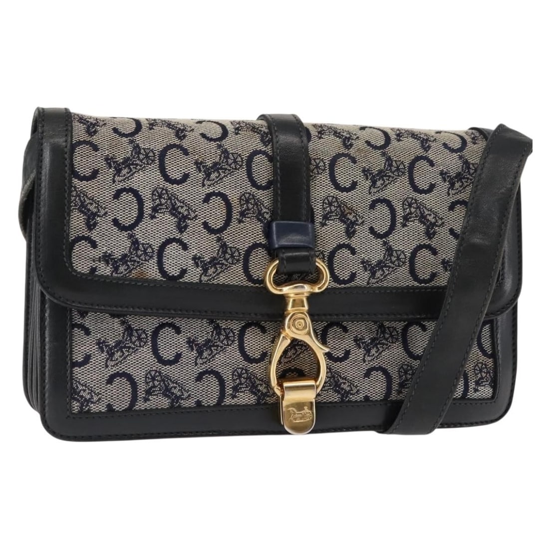 CELINE C Macadam Navy Canvas Shoulder Bag Made in Italy (1 of 18)