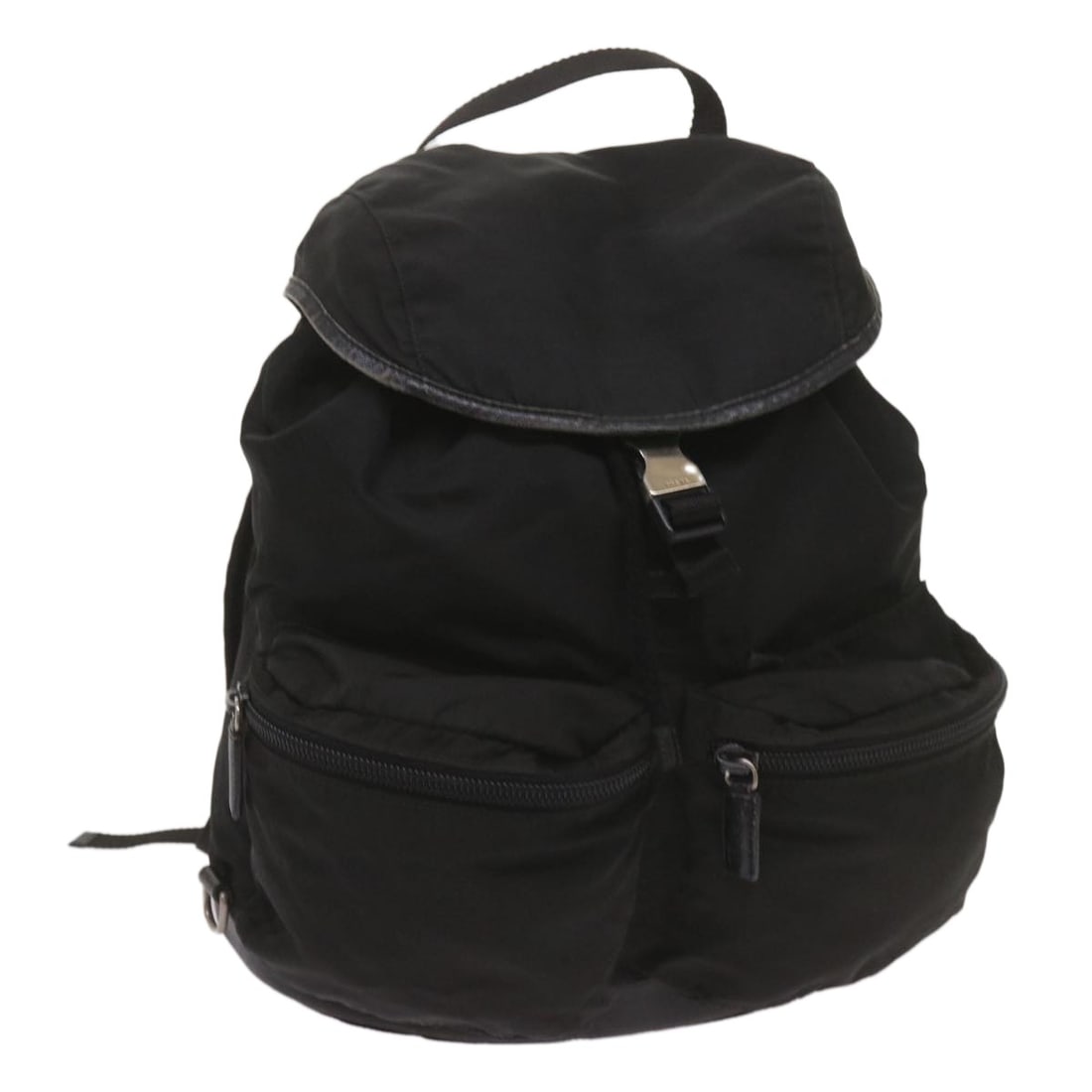 Black Nylon Women's Backpack by Prada Italy: Black Nylon Women's Backpack by Prada Italy This Prada backpack is crafted from black nylon and designed for women. Made in Italy, it features a spacious interior and practical dimensions, making it s