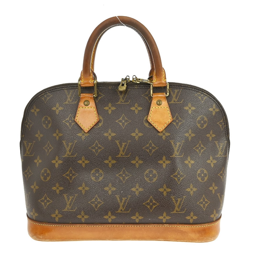 Louis Vuitton Alma Monogram Canvas Medium Brown Handbag M51130: Louis Vuitton Alma Monogram Canvas Medium Brown Handbag M51130 This Louis Vuitton Alma handbag features the iconic monogram canvas with beige double handles and zip closure. Designed for casual occasi