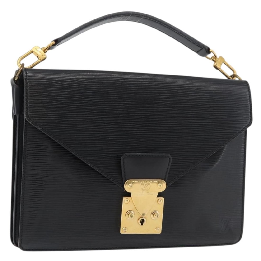 Louis Vuitton Epi Leather Biface Clutch Black M52322: Louis Vuitton Epi Leather Biface Clutch Black M52322 This Louis Vuitton Epi Biface clutch bag in black features durable Epi leather and is designed for women. It offers a sophisticated look with a str