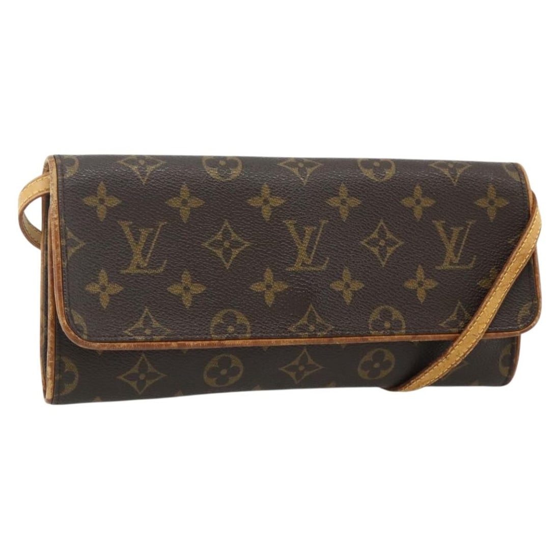 Louis Vuitton Monogram Canvas Pochette Twin GM Shoulder Strap M51852: Louis Vuitton Monogram Canvas Pochette Twin GM Shoulder Strap M51852 This Louis Vuitton Monogram Pochette Twin GM Shoulder Bag features the iconic monogram canvas with a compact silhouette. The bag is