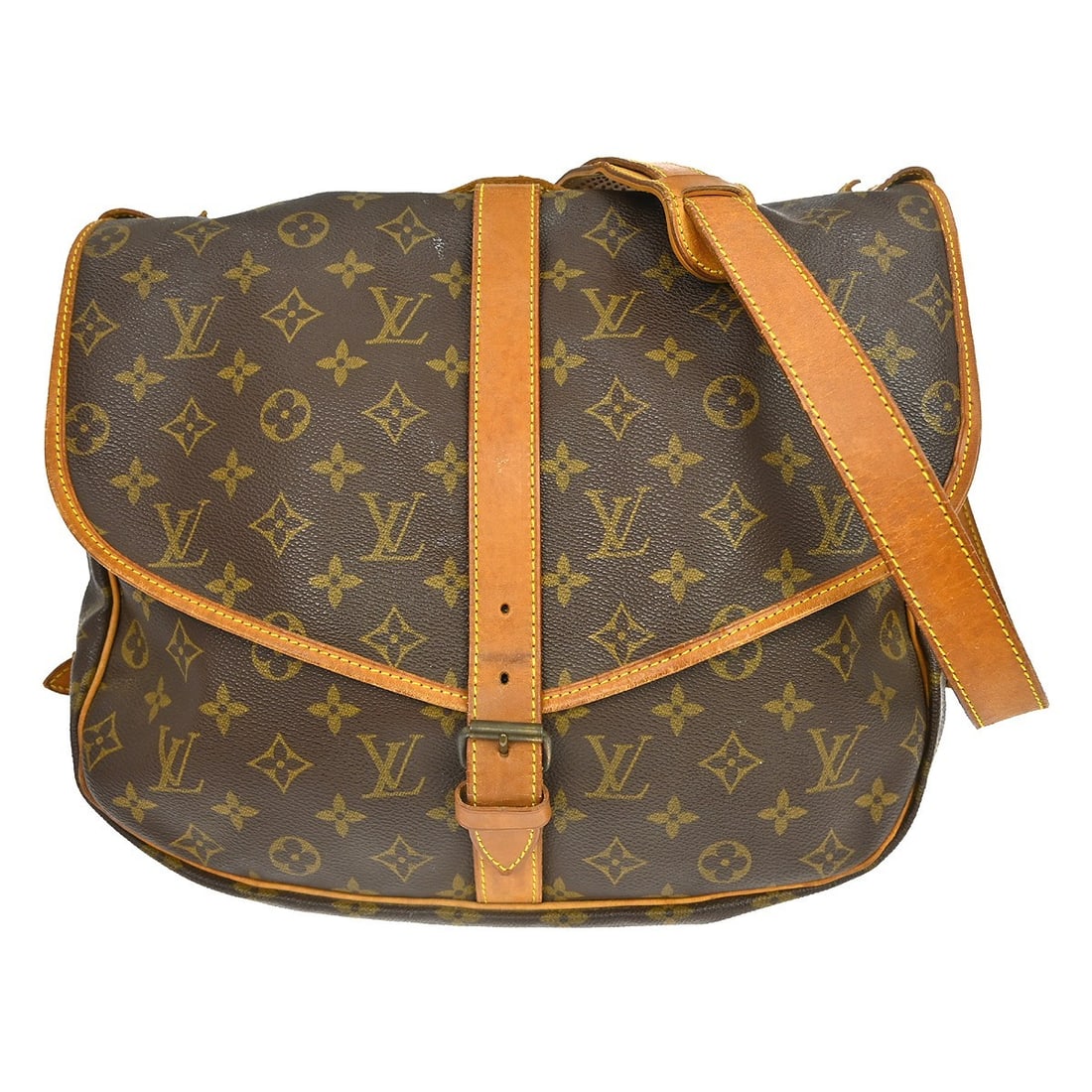 Louis Vuitton Saumur 35 Monogram Canvas Shoulder Messenger Bag M42254: Louis Vuitton Saumur 35 Monogram Canvas Shoulder Messenger Bag M42254 This is a Louis Vuitton Saumur 35 messenger shoulder bag featuring the iconic monogram canvas leather exterior. The bag offers a m