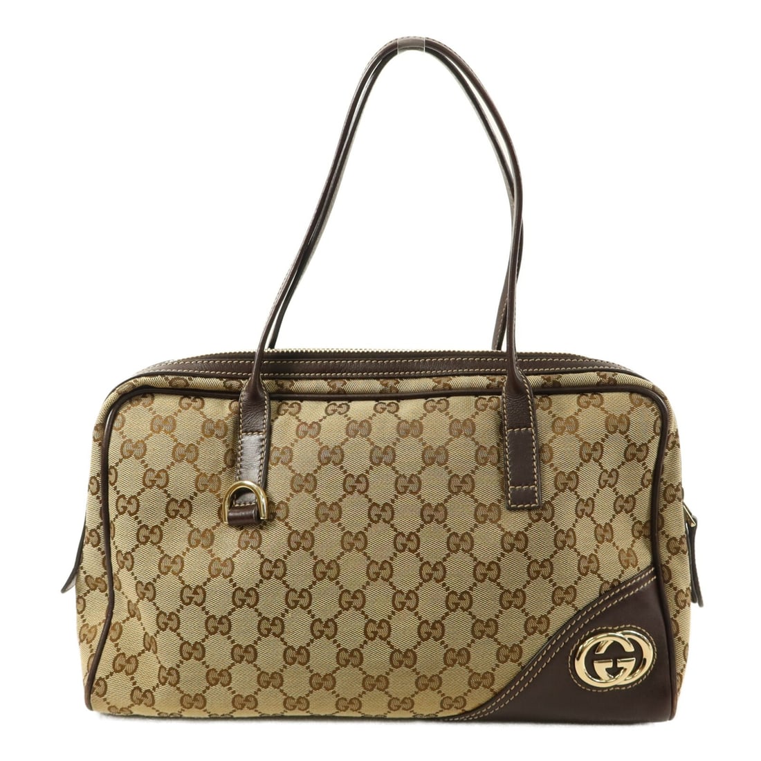Gucci GG Canvas Brown Boston Tote Bag GHW: Gucci GG Canvas Brown Boston Tote Bag GHW This Gucci GG Boston tote bag is crafted from signature brown GG canvas and features a classic and versatile design. Made in Italy, it offers a spacious inter