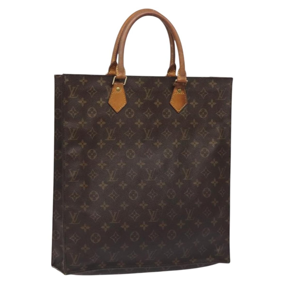 LOUIS VUITTON Monogram Sac Plat Hand Bag M51140 Authentic: LOUIS VUITTON Monogram Sac Plat Hand Bag M51140 Authentic This authentic LOUIS VUITTON Monogram Sac Plat Hand Bag (Model M51140) features a classic Monogram canvas exterior that exemplifies luxury and