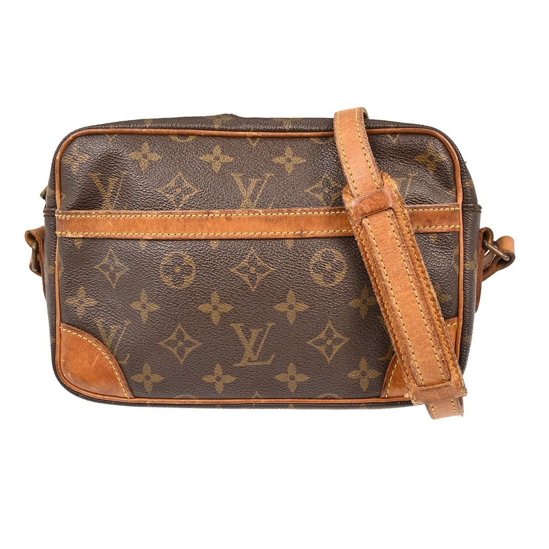 Louis Vuitton Trocadero 24 Monogram Brown Leather Shoulder Bag M51276: Louis Vuitton Trocadero 24 Monogram Brown Leather Shoulder Bag M51276 This is a vintage Louis Vuitton Trocadero 24 shoulder bag featuring the iconic monogram pattern. The bag is crafted from brown lea