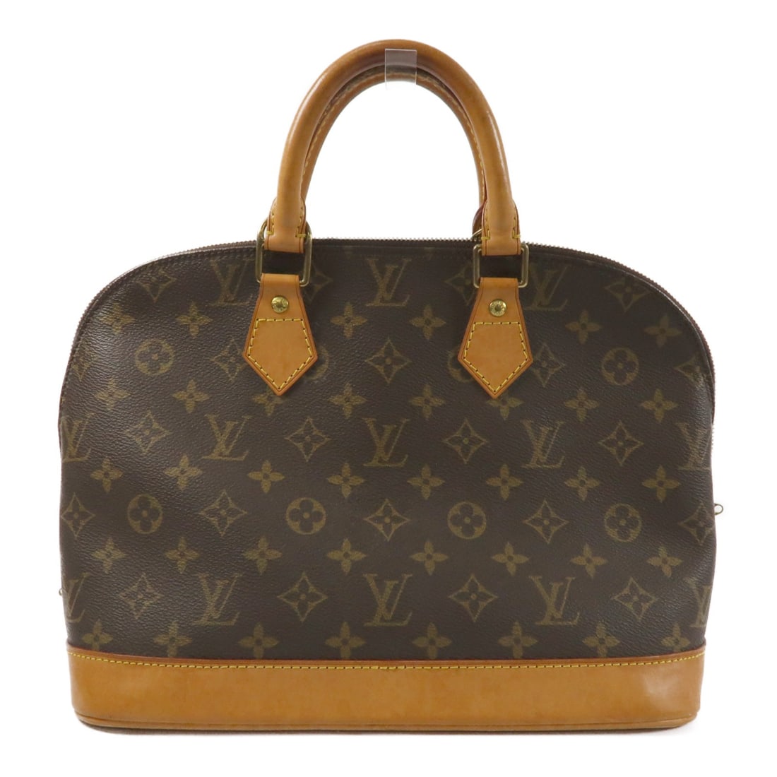 Louis Vuitton Alma Monogram Canvas Handbag with Gold Hardware: Louis Vuitton Alma Monogram Canvas Handbag with Gold Hardware This Louis Vuitton Alma handbag features a monogram brown design crafted from PVC coated canvas. Designed for women, this regular size han