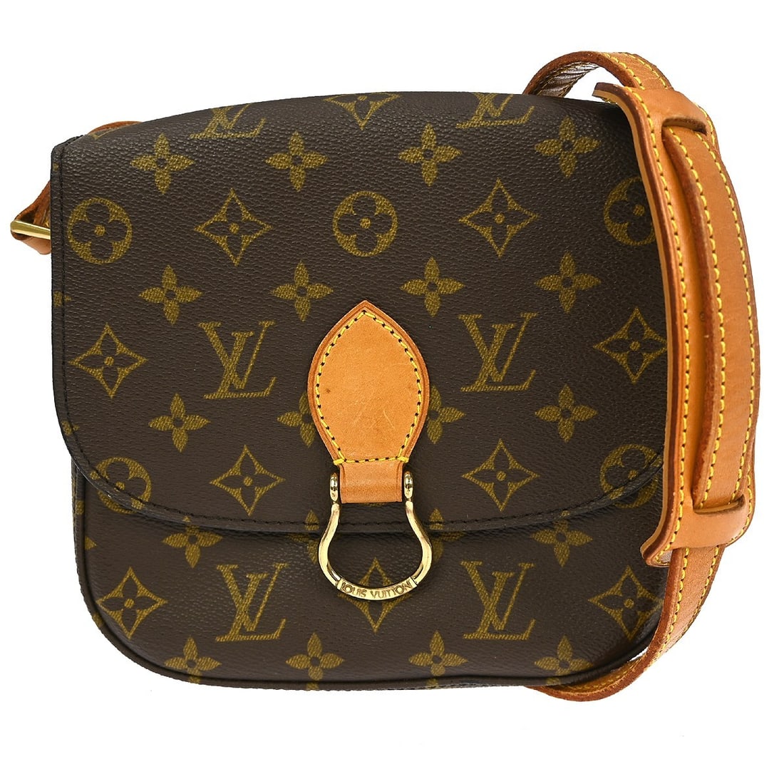 Louis Vuitton Saint Cloud MM Monogram Canvas Medium Shoulder Bag Brown: Louis Vuitton Saint Cloud MM Monogram Canvas Medium Shoulder Bag Brown This is a vintage Louis Vuitton Saint Cloud MM shoulder bag featuring the iconic monogram canvas and leather exterior. The bag is