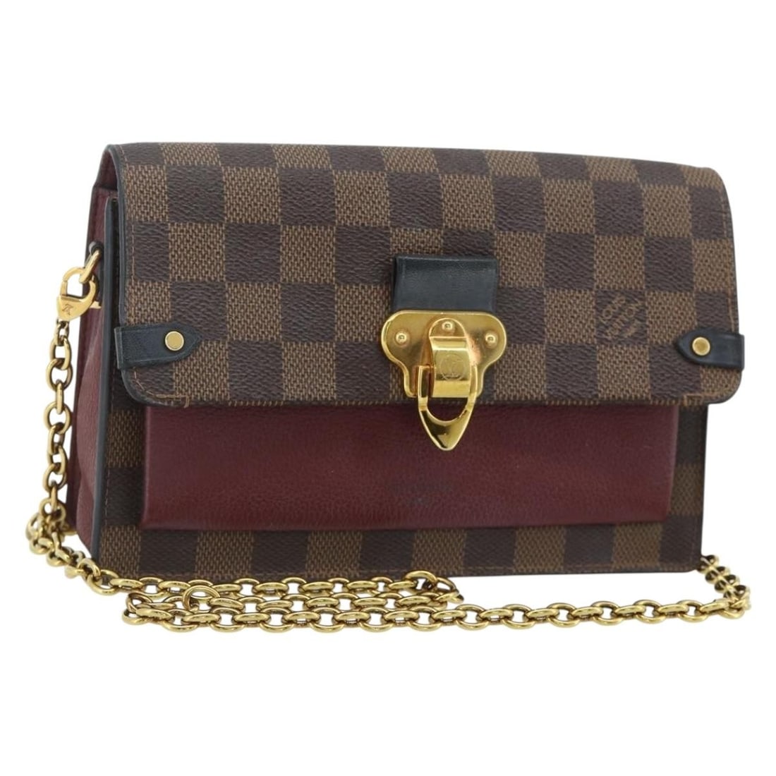 Louis Vuitton Damier Ebene Vavin Shoulder Bag Bordeaux N60222: Louis Vuitton Damier Ebene Vavin Shoulder Bag Bordeaux N60222 This Louis Vuitton Damier Ebene Portefeuille Vavin shoulder bag features a classic Damier Ebene canvas exterior with Bordeaux accents. Des