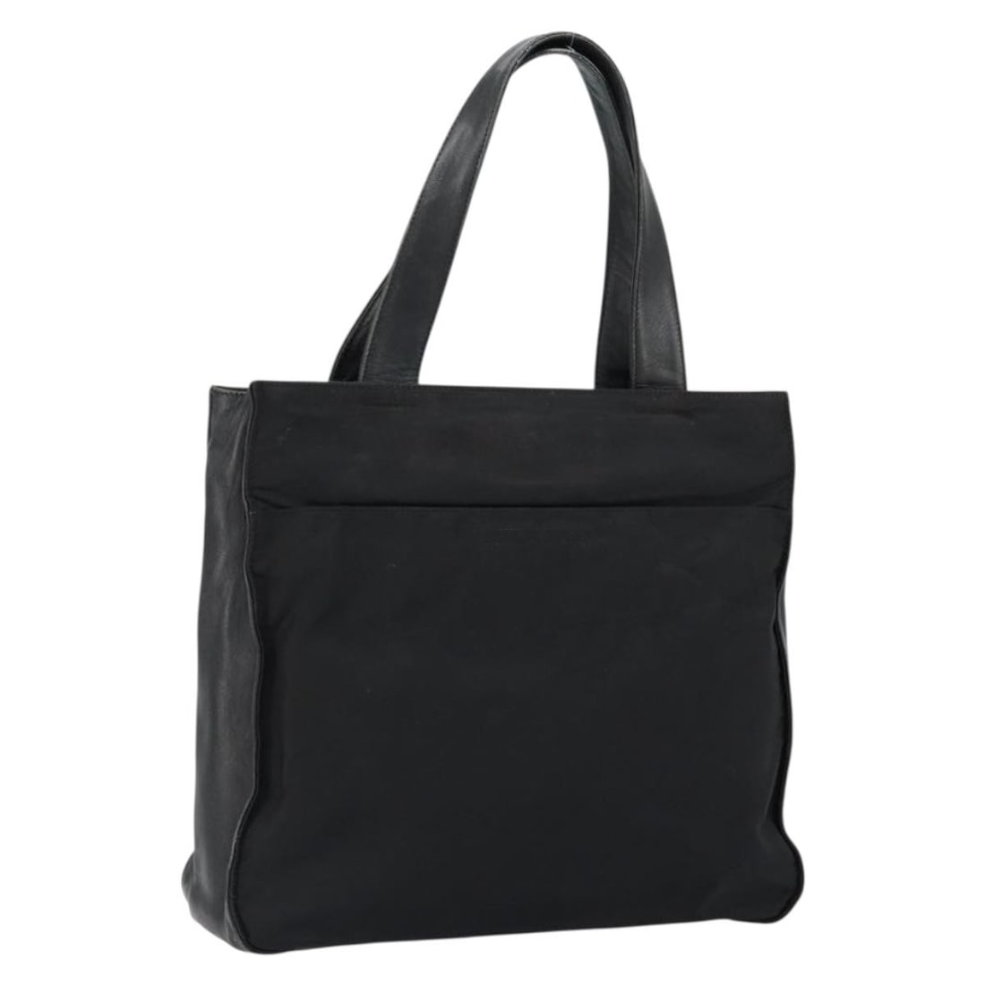 PRADA Black Silver Nylon Hand Bag Italy Auth GH1069 (1 of 18)
