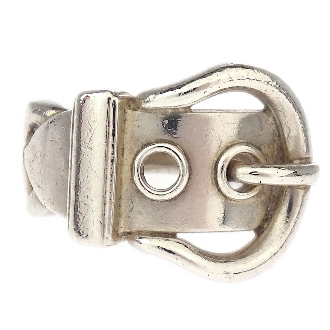 Hermes Boucle Sellier Vintage Silver Plated Ring #48 (1 of 4)