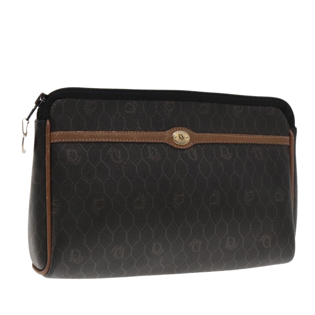 Christian Dior Trotter Monogram Black Brown Canvas and PVC Leather Women's Clutch: Christian Dior Trotter Monogram Black Brown Canvas and PVC Leather Women's Clutch This Christian Dior Trotter clutch bag features a combination of PVC leather and Trotter canvas in black and brown ton