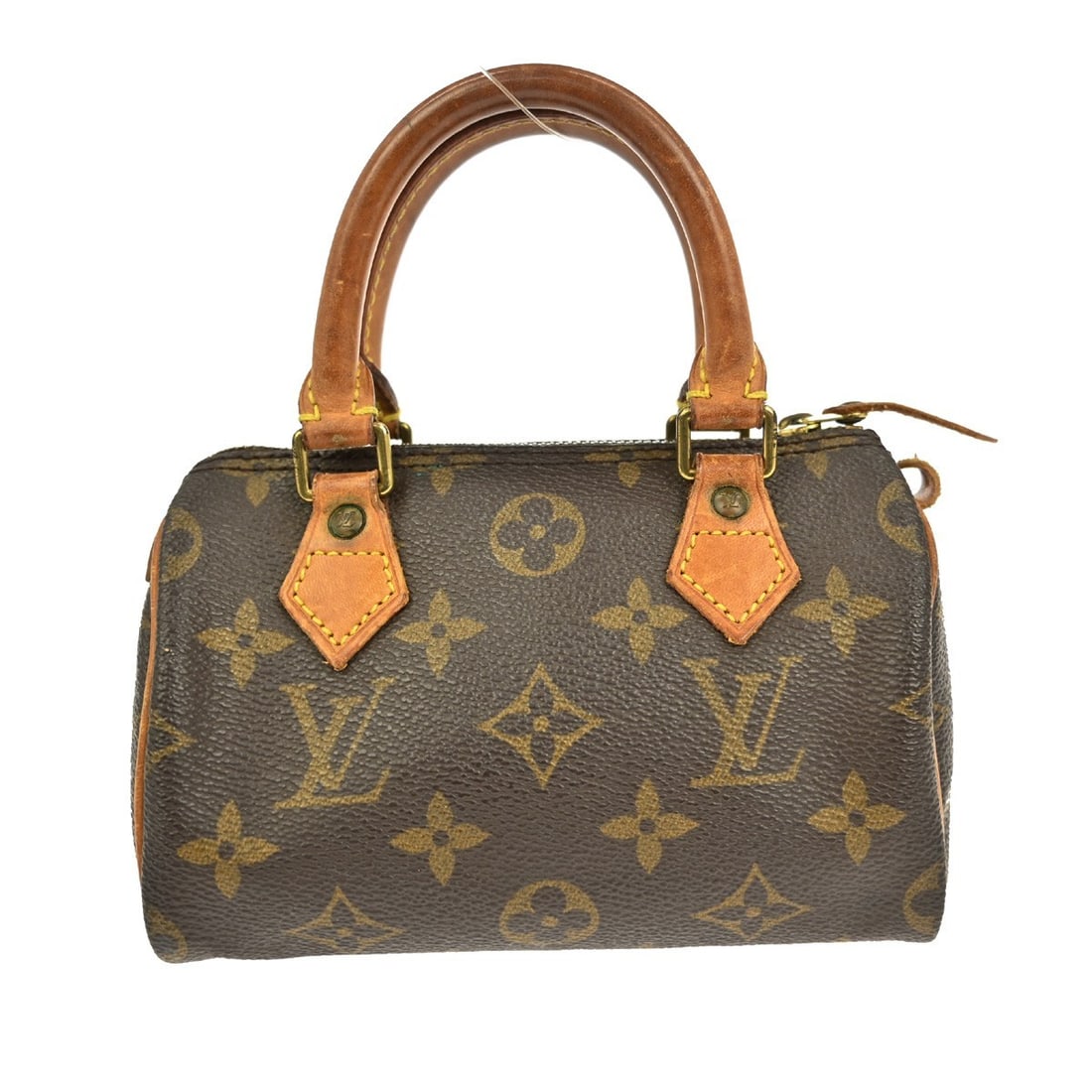 Louis Vuitton Mini Speedy Monogram Canvas Leather Brown Handbag M41534: Louis Vuitton Mini Speedy Monogram Canvas Leather Brown Handbag M41534 This Louis Vuitton Mini Speedy handbag features the classic monogram canvas leather exterior in brown. With a zip closure and com
